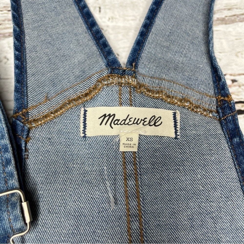 Madewell Skinny Denim Overalls With Raw Hem  Size XS - Picture 3 of 9